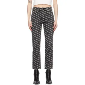 Alexander Wang Grey and White Slim Logo Jeans