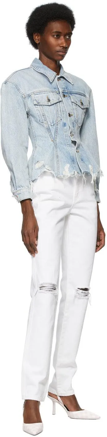 Alexander Wang White Dipped Back Jeans