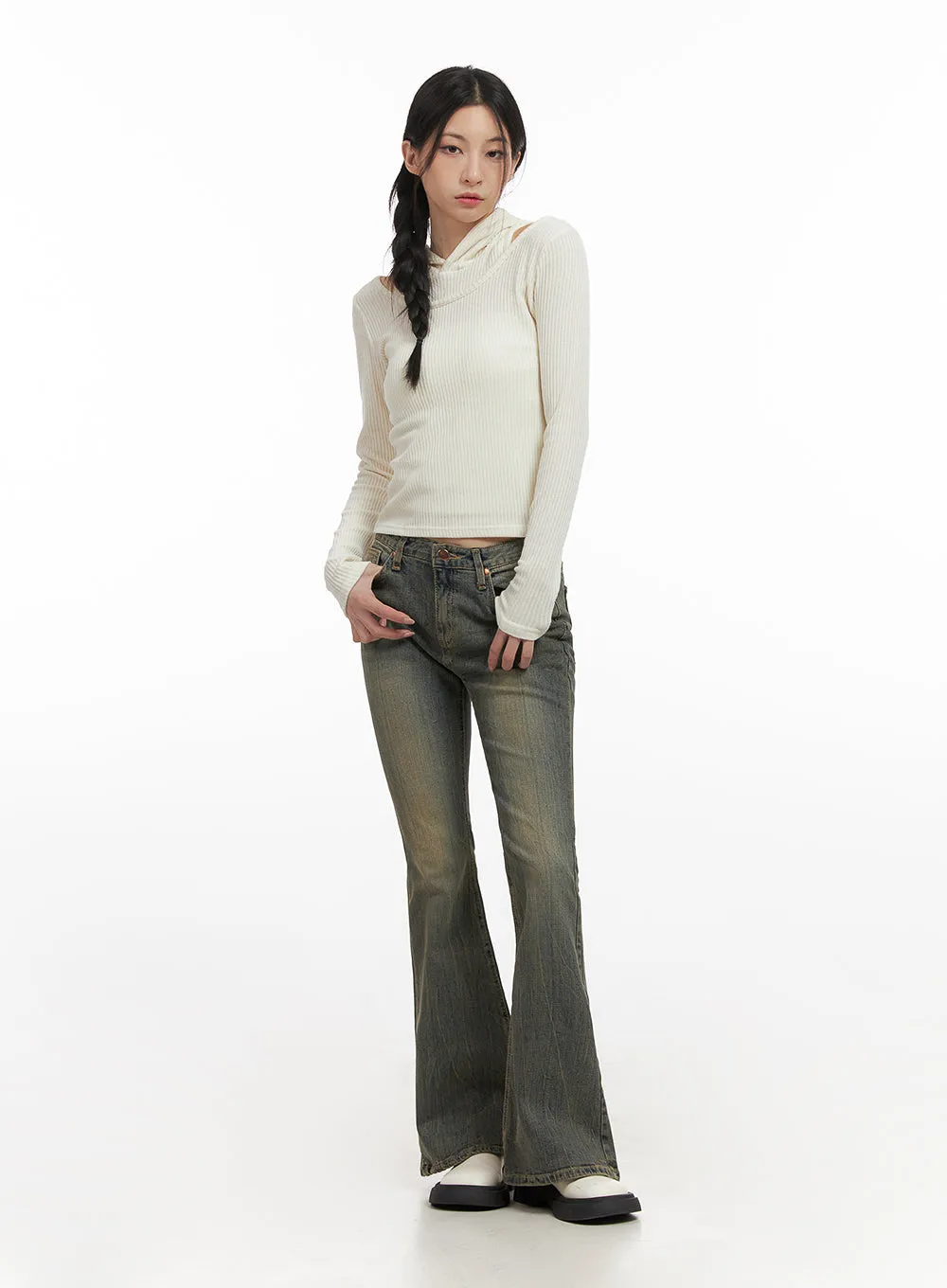 Caroline Slim Fit Flared Jeans CN428