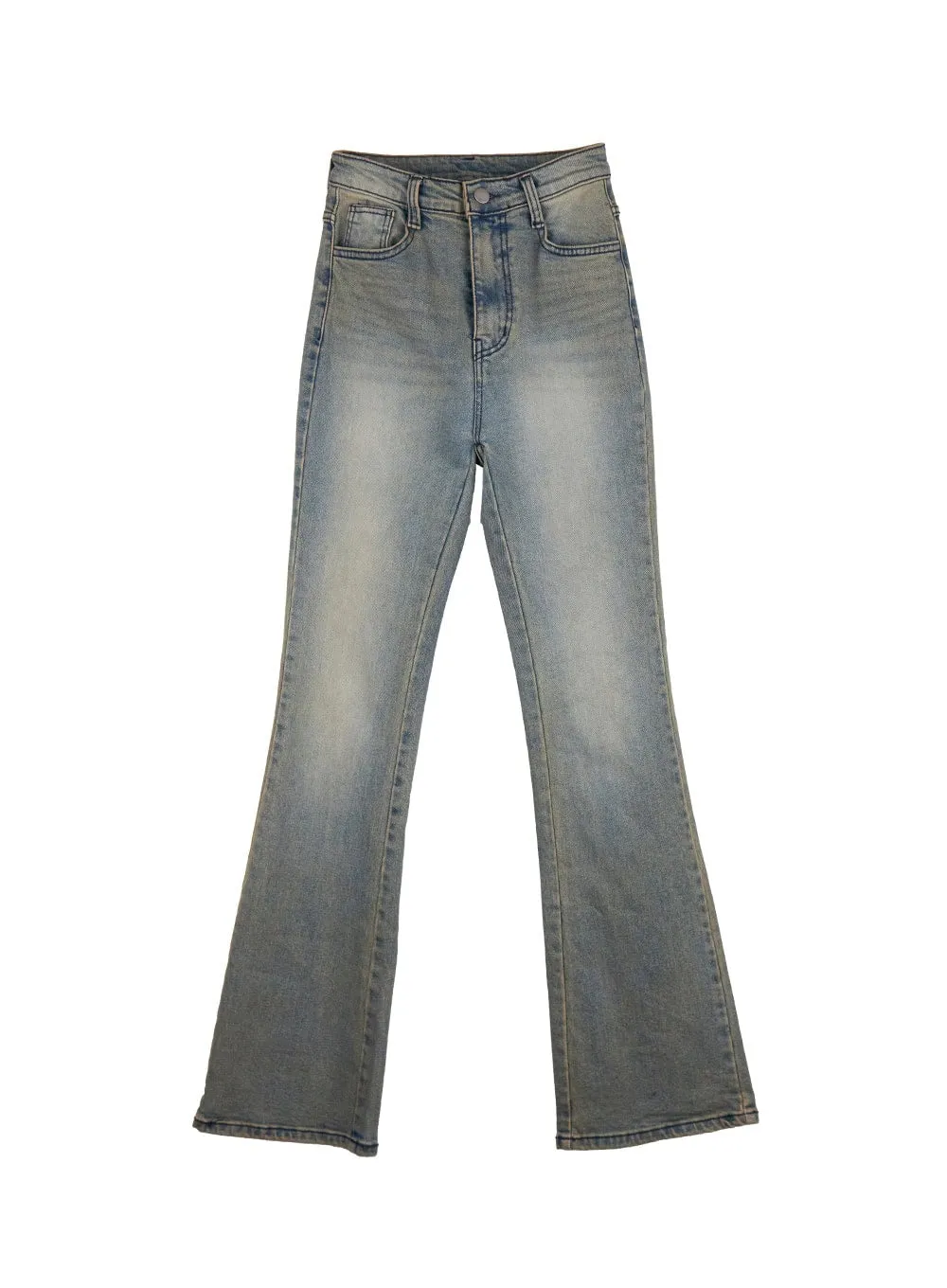 Cathy Washed Slim-Fit Flared Jeans IJ503