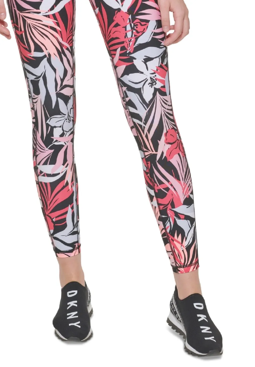DKNY Women's Printed High Waist 7/8 Leggings Pink Size X -Small
