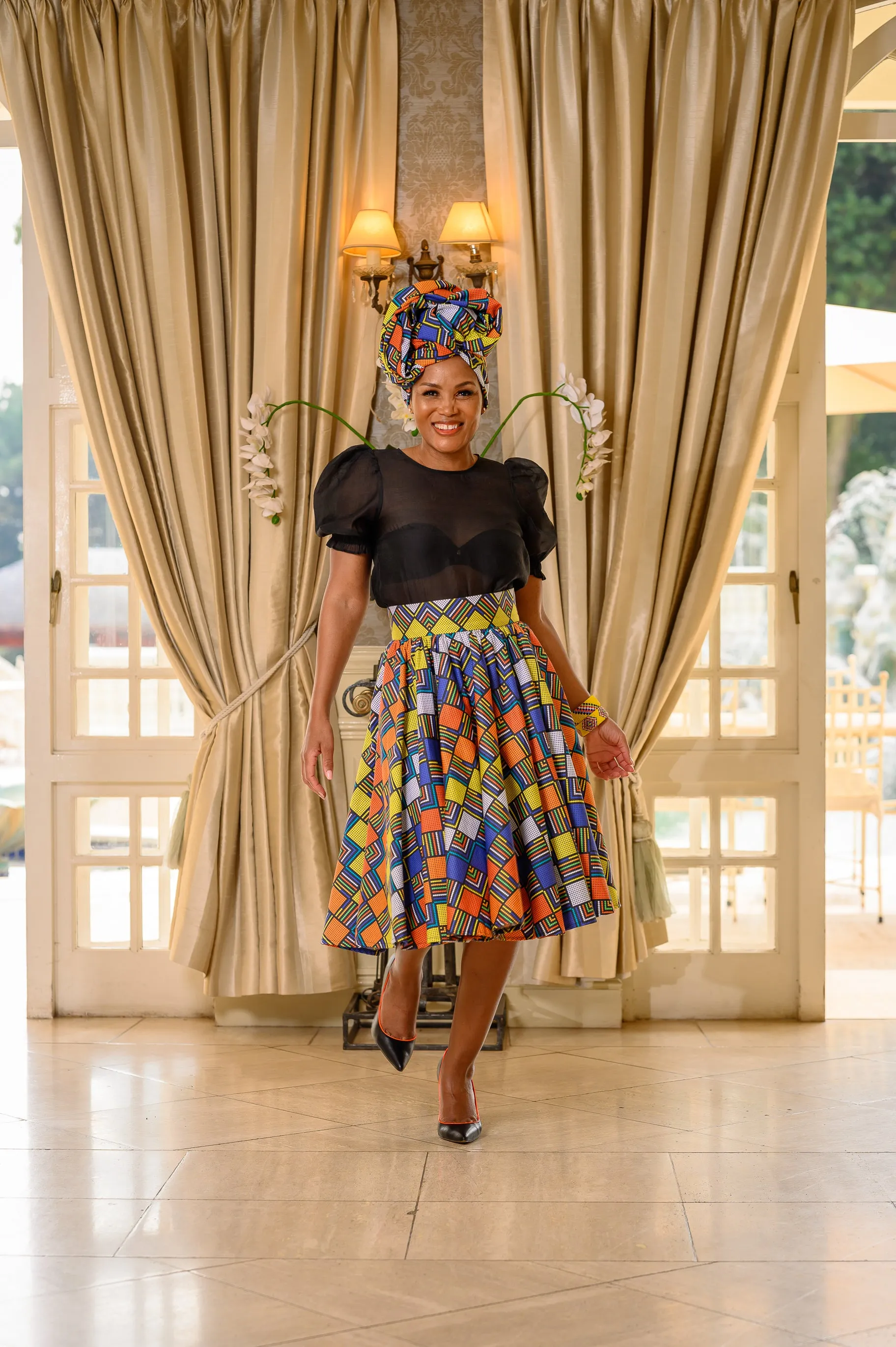 eYami Midi Skirt - Original Print