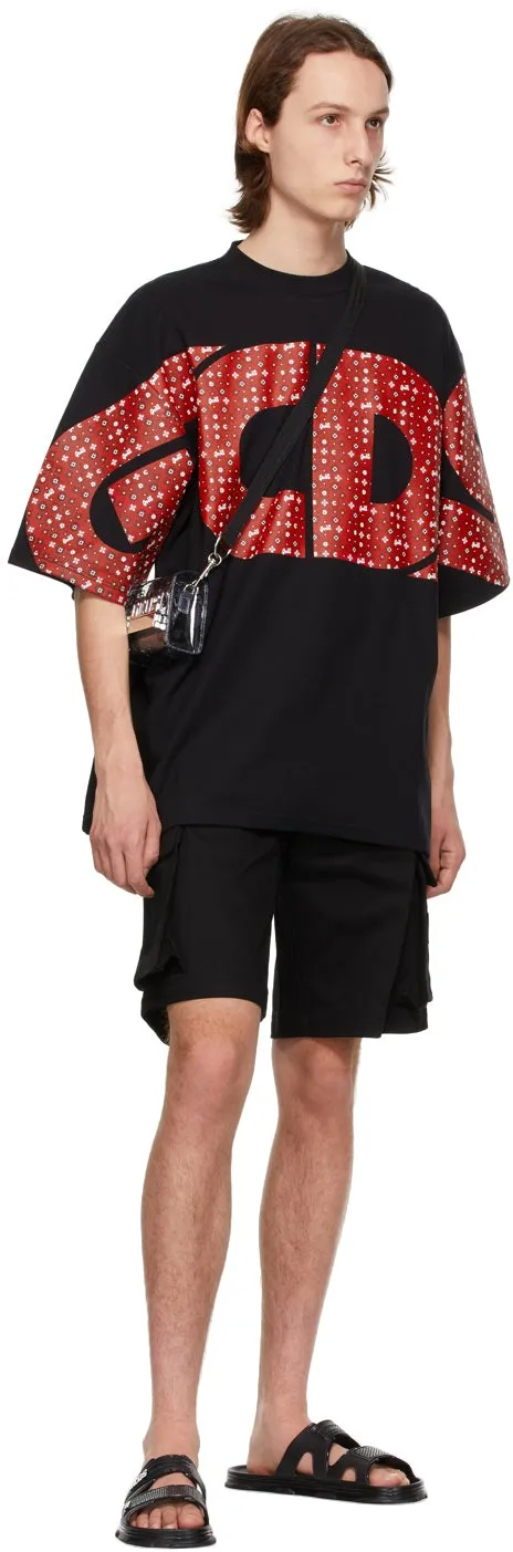 GCDS Black Twill Cargo Shorts