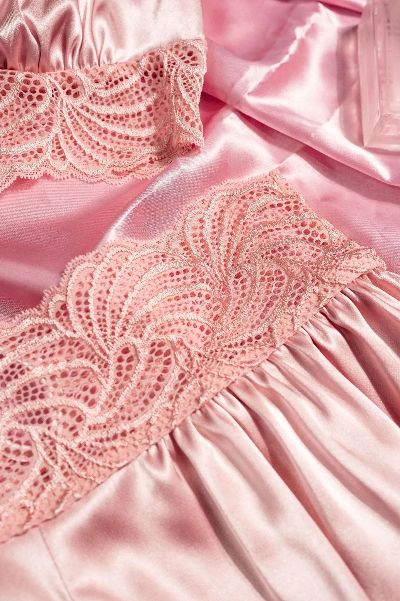 High Waist Lacy Satin Tap Shorts - Blush