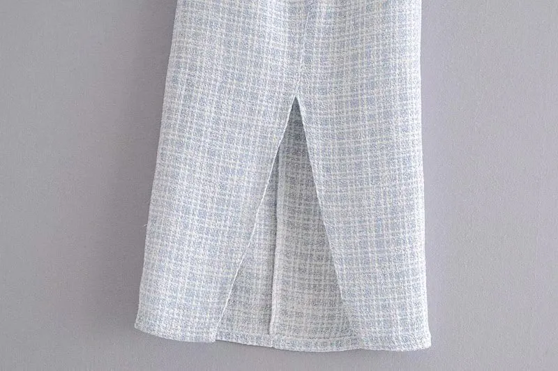 HIGH WAIST TWEED MIDI DRESS