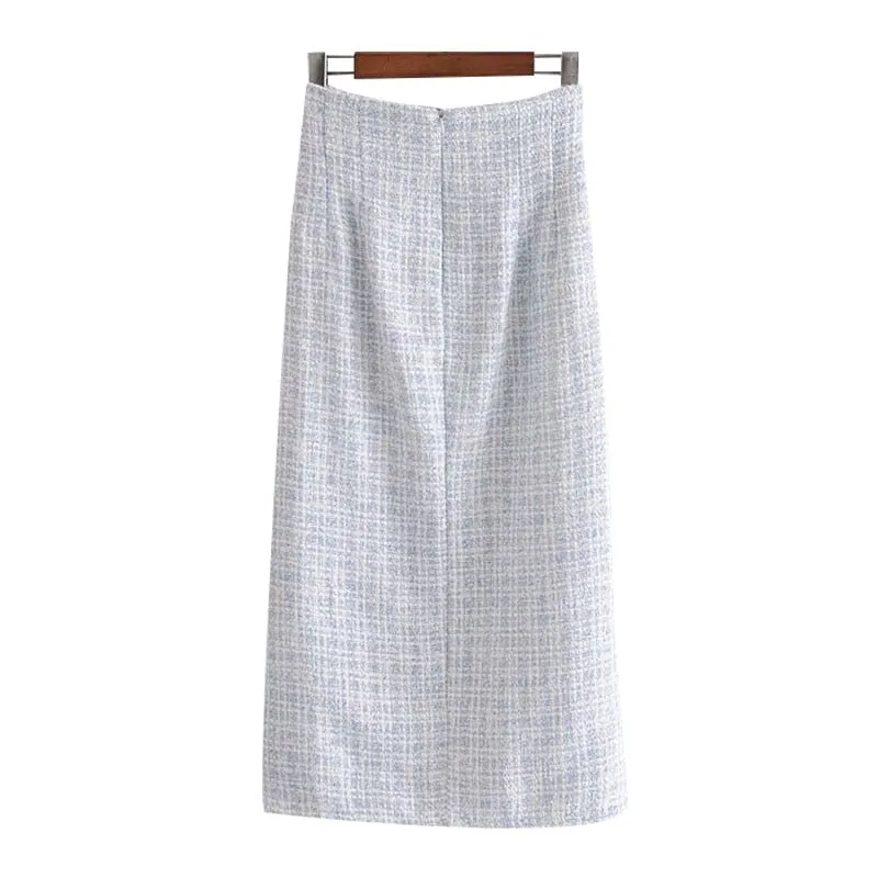 HIGH WAIST TWEED MIDI DRESS