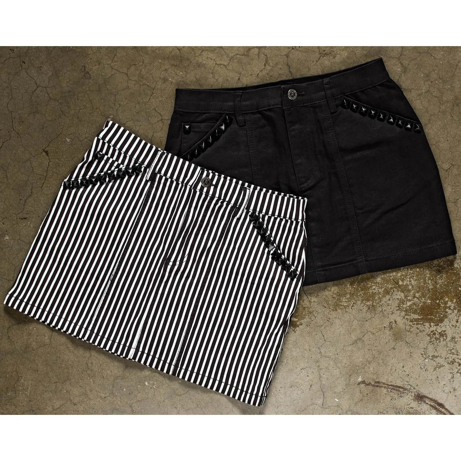 Studded Black Womens Mini Skirt