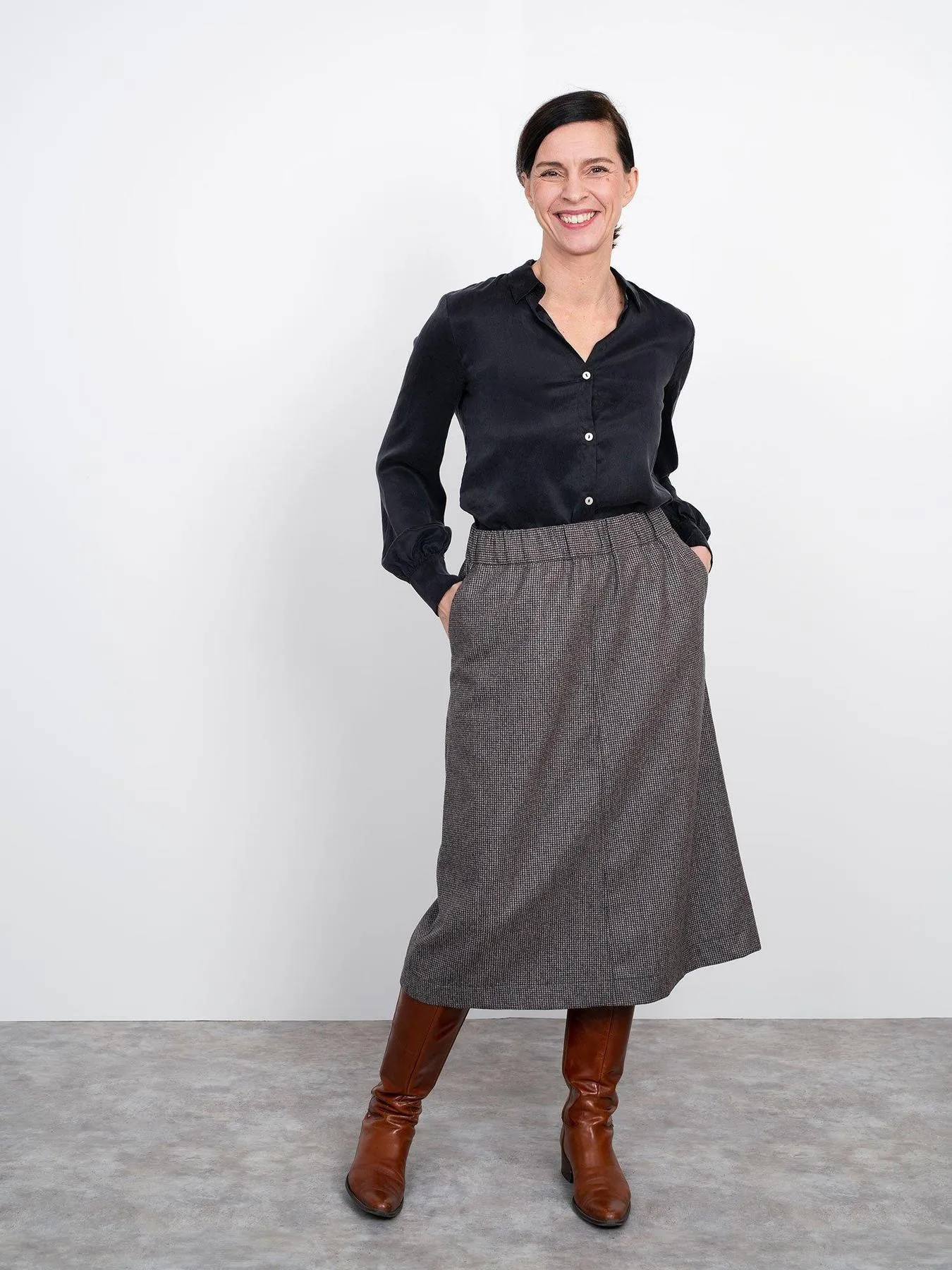 THE ASSEMBLY LINE • A-Line Midi Skirt Sewing Pattern (XS - L)