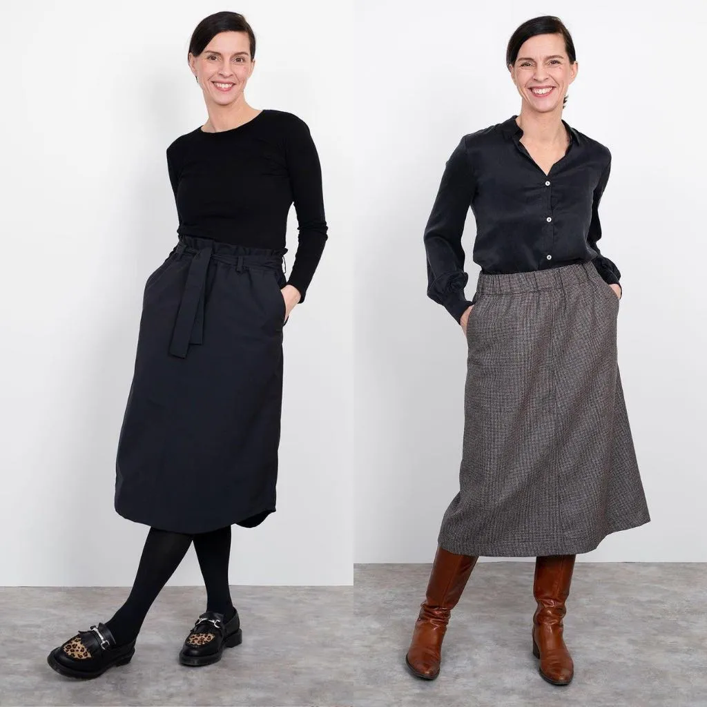 THE ASSEMBLY LINE • A-Line Midi Skirt Sewing Pattern (XS - L)
