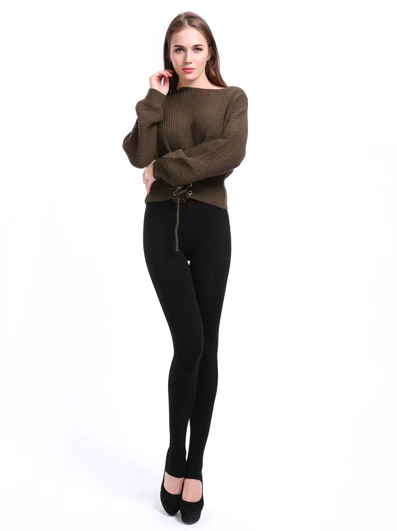 Womens Winter Velvet Insulated Leggings High Waisted