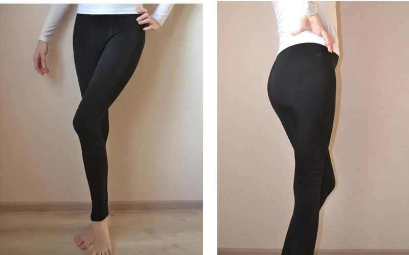 Womens Winter Velvet Insulated Leggings High Waisted