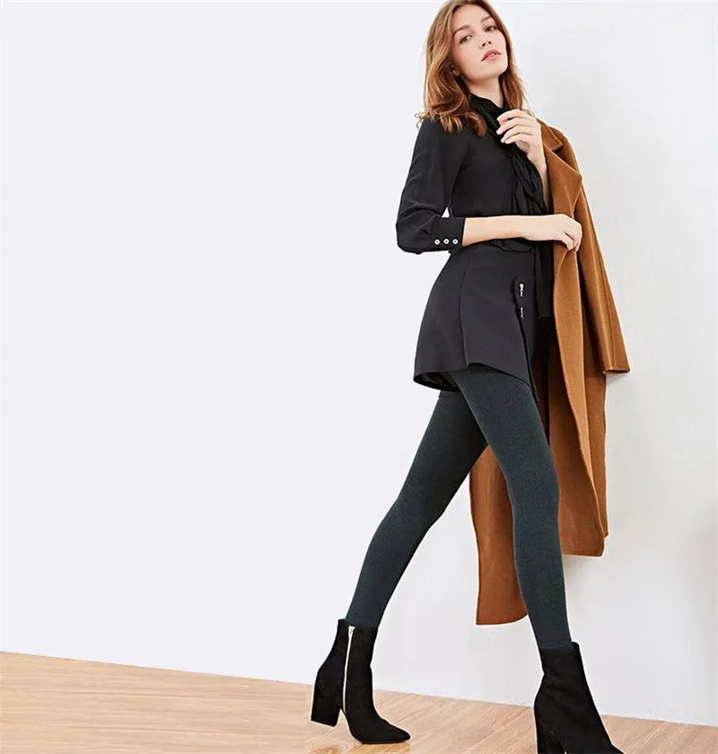 Womens Winter Velvet Insulated Leggings High Waisted