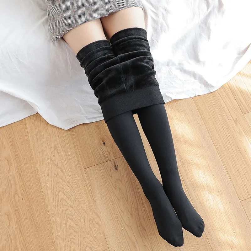 Womens Winter Velvet Insulated Leggings High Waisted