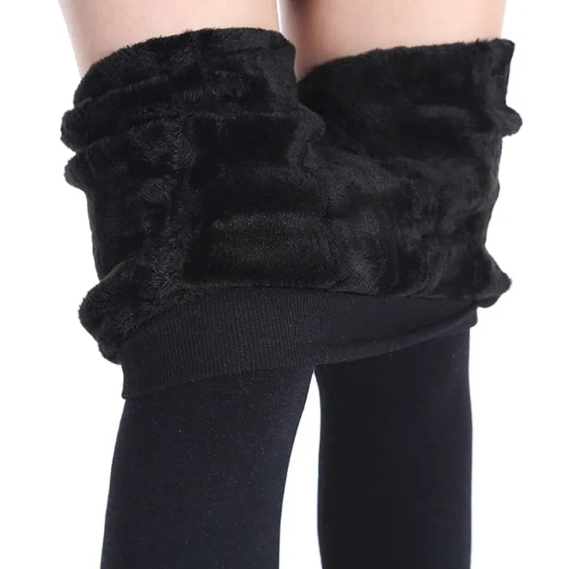 Womens Winter Velvet Insulated Leggings High Waisted