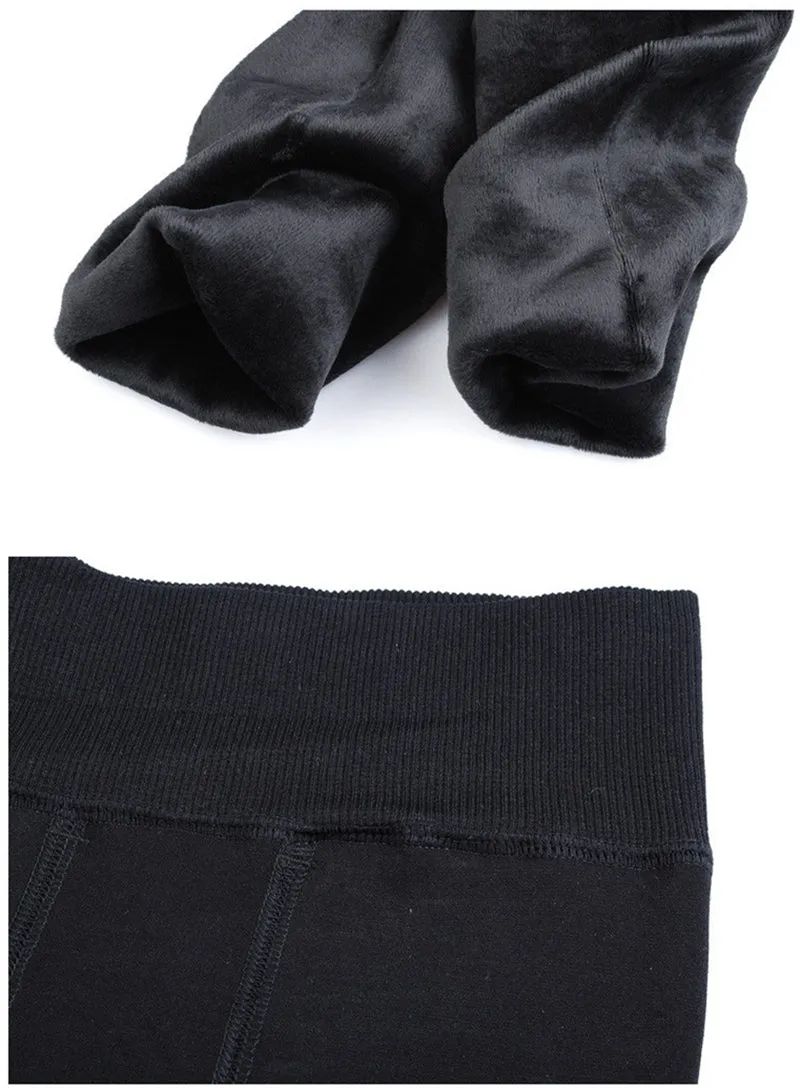 Womens Winter Velvet Insulated Leggings High Waisted