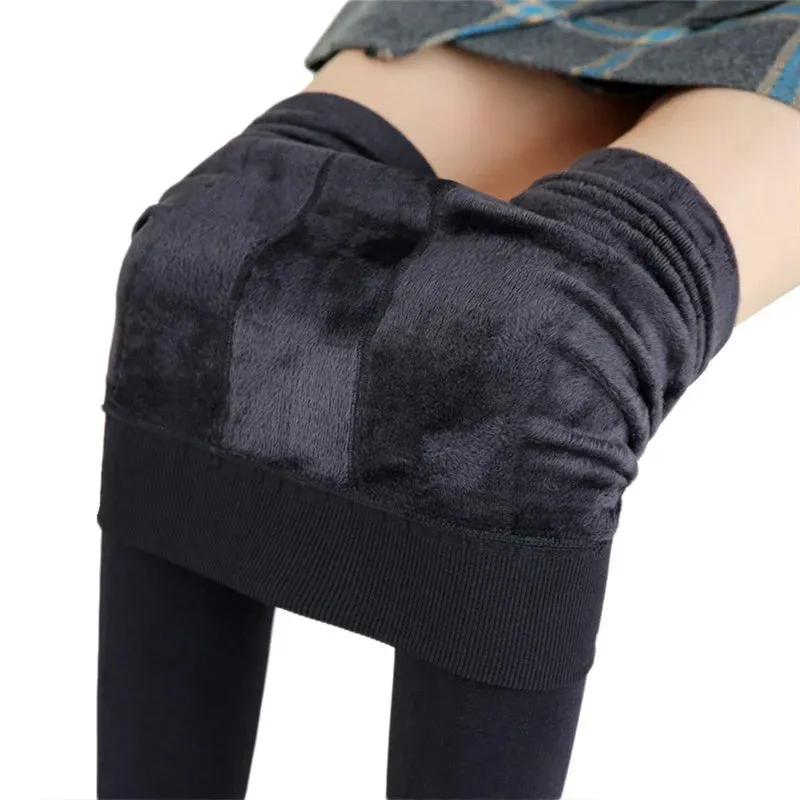 Womens Winter Velvet Insulated Leggings High Waisted