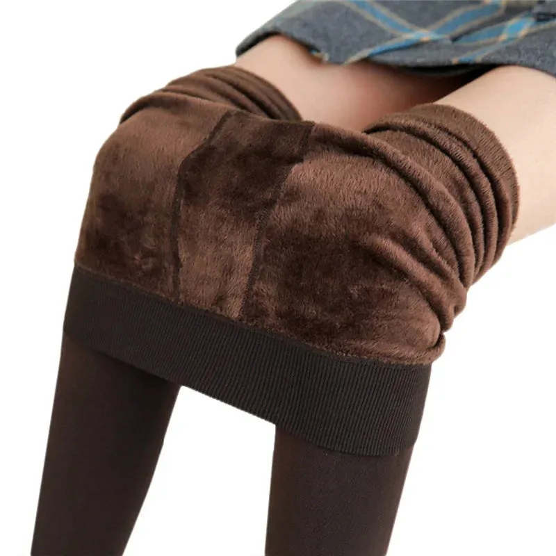 Womens Winter Velvet Insulated Leggings High Waisted