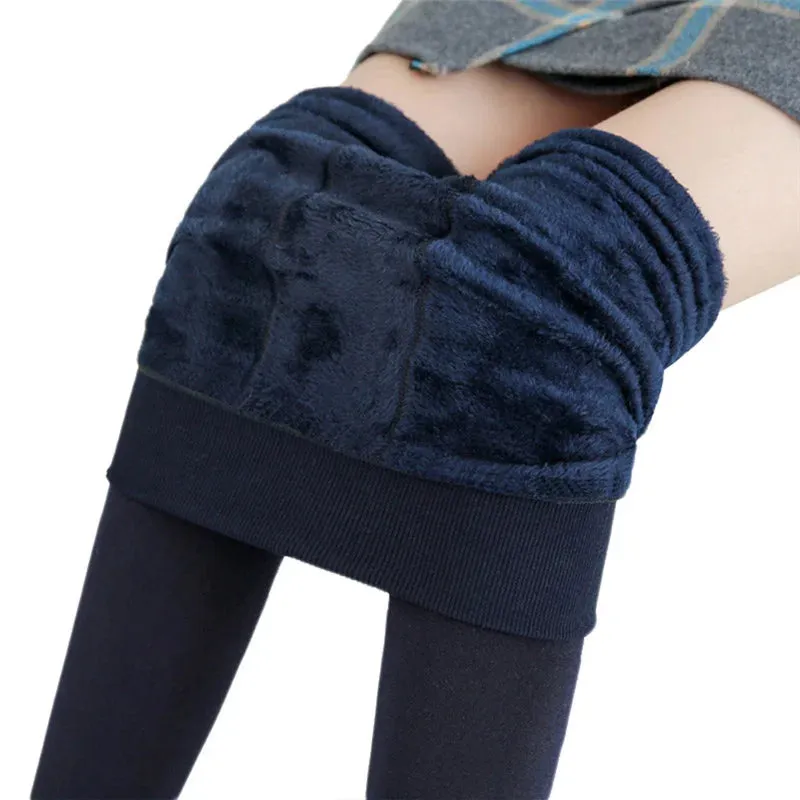 Womens Winter Velvet Insulated Leggings High Waisted