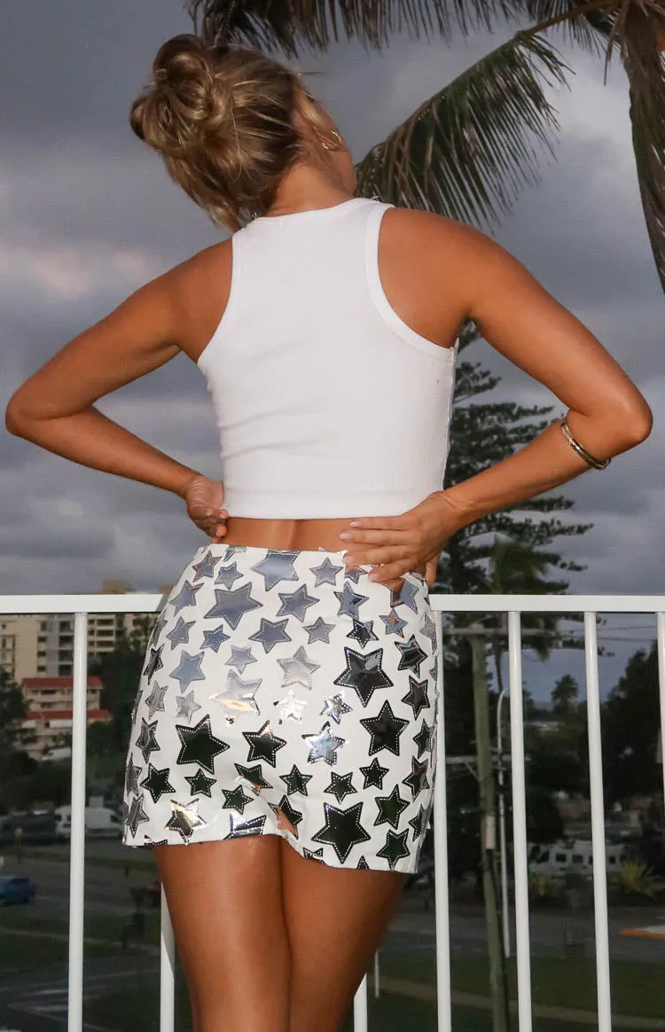 Zane Silver Star Mini Skirt